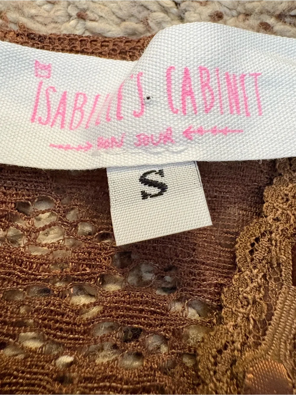 Isabella’s Cabinet Brown Lace Cami Corset top